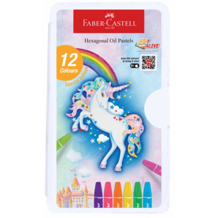 Bút Sáp Dầu Lục Giác, 12 Màu - Unicorn